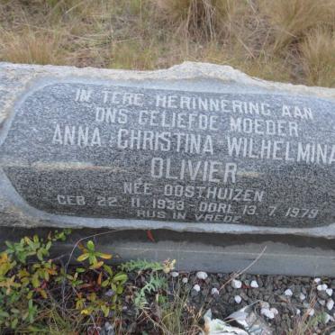 OLIVIER Anna Christina Wilhelmina nee OOSTHUIZEN 1933-1979