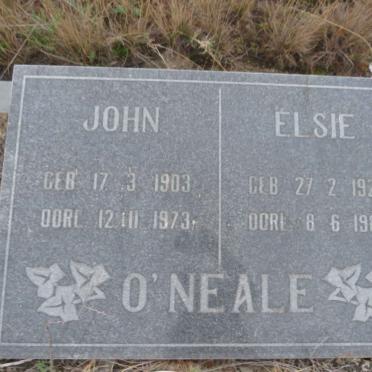 O'NEALE John 1903-1973 &amp; Elsie 1920-1987