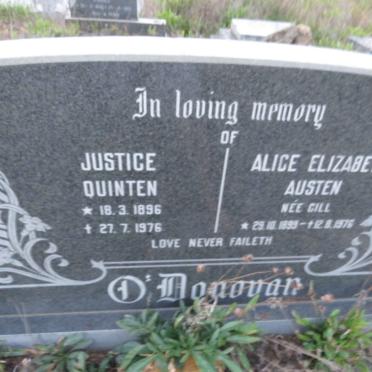 O'DONOVAN Justice Quinten 1896-1976 & Alice Elizabeth Austen GILL 1899-1976