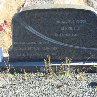PLESSIS Jacobus Petrus Francois, du 1905-1966 &amp; Henriette 1912-