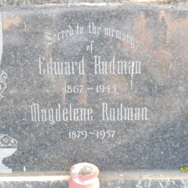 RUDMAN Edward 1867-1945 &amp; Magdelene 1879-1957