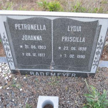 RADEMEYER Petronella Johanna 1903-1977 :: RADEMEYER Lydia Priscilla 1898-1990