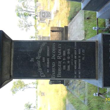 RADLEY Barend Jacobus Burger 1868-1949