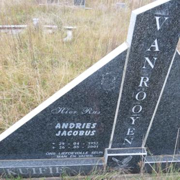 ROOYEN Andries Jacobus, van 1952-2001