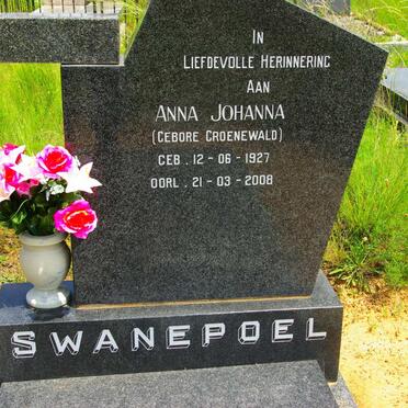 SWANEPOEL Ernst Hendrik 1924-1969 &amp; Anna Johanna GROENEWALD 1927-2008