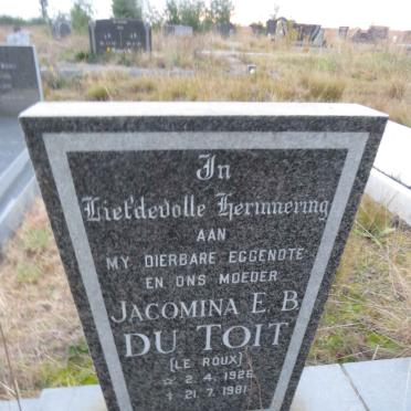 TOIT Jacomina E.B., du nee LE ROUX 1926-1981