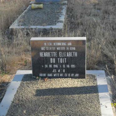 TOIT Henriette Elizabeth, du 1906-1995
