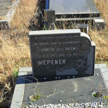 WEPENER Elizabeth nee ADLEM 1910-1979
