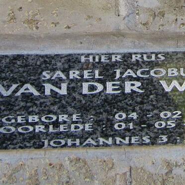 WALT Sarel Jacobus, van der 1933-2007