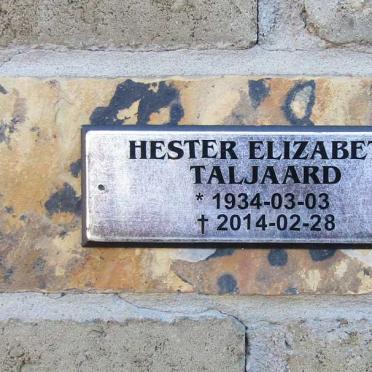 TALJAARD Hester Elizabeth 1934-2014