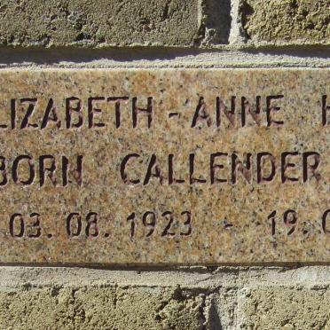 HOFMEYR Elizabeth-Anne nee CALLENDER-EASBY 1923-2009