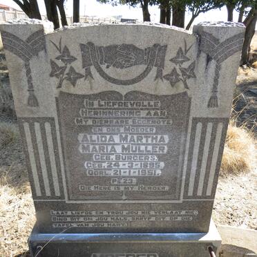 MULLER Alida Martha Maria nee BURGERS 1895-1951