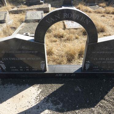 ROOYEN Jan Frederik Rykers, van 1914-1963 &amp; Clara Elisabeth Van RENSBURG 1909-2001