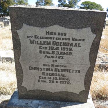 ODENDAAL Willem 1876-1949 &amp; Christina Henrietta 1884-1970