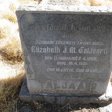 TALJAARD Elizabeth J.M. nee LOMBAARD 1889-1951