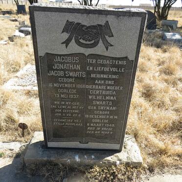 SWARTS Jacobus Jonathan Jacob 1866-1937 & Gertruida Wilhelmina SNYMAN 1874-1949