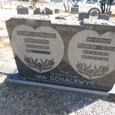 SCHALKWYK Theunis Gerhardus Christoffel, van 1893- & Hendrina Cecilia 1905-1962