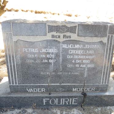 FOURIE Petrus Jacobus 1879-1967 & Wilhelmina Johanna Grobbelaar BEZUIDENHOUT 1890-1955