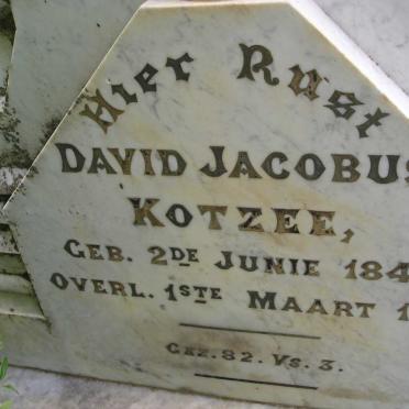 KOTZEE David Jacobus 1848-1915 &amp; Maria Helena LUBBE 1854-1897