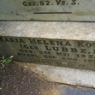 KOTZEE David Jacobus 1848-1915 &amp; Maria Helena LUBBE 1854-1897