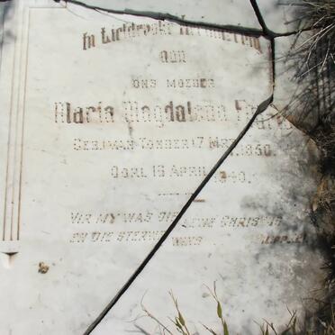 FOURIE Maria Magdalena nee VAN TONDER 1850-1940