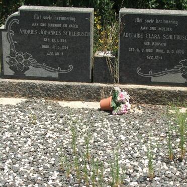 SCHLEBUSCH Andries Johannes 1884-1954 &amp; Adelaide Clara REOPATH 1890-1976