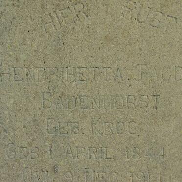 BADENHORST Jacob Johannes 1842-1917 &amp; Hendrihetta Jacoba KROG 1844-1914
