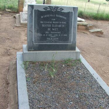 WET Hester Elizabeth, de nee DIEDERICHS 1890-1969