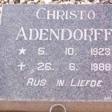 ADENDORFF Berradina W. 1900-1931 :: ADENDORFF Christo 1923-1988