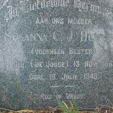 HENNING Susanna C.J. voorheen BESTER nee DE JONGE 1868-1949
