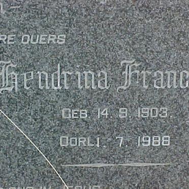 TONDER Hendrina Francina, van 1903-1988