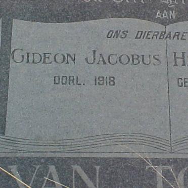 TONDER Gideon Jacobus, van -1918 &amp; Helena Jacoba SNYMAN -1919