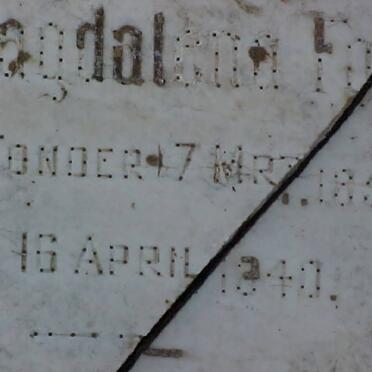 FOURIE Maria Magdalena nee VAN TONDER 1850-1940