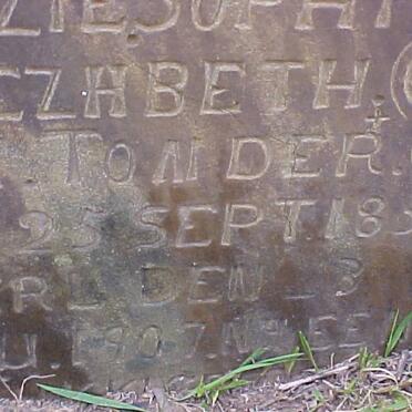 LIEBENBERG Elzie Sophia Elizabeth nee VAN TONDER 1857-1907