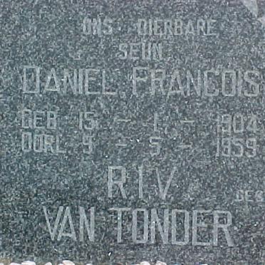 TONDER Daniel Francois, van 1904-1959