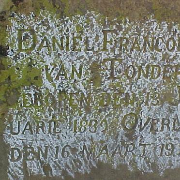 TONDER Daniel Francous, van 1889-1926