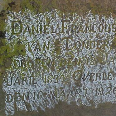 TONDER Daniel Francous, van 1889-1926