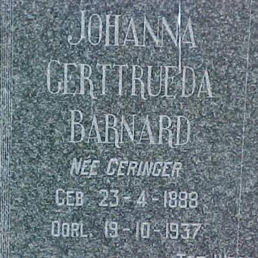 BARNARD Johanna Gerttrueda nee GERINGER 1888-1937 