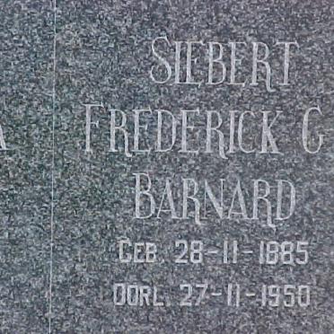 BARNARD Siebert Frederick C. 1885-1950 &amp; Johanna Gerttrueda GERINGER 1888-1937