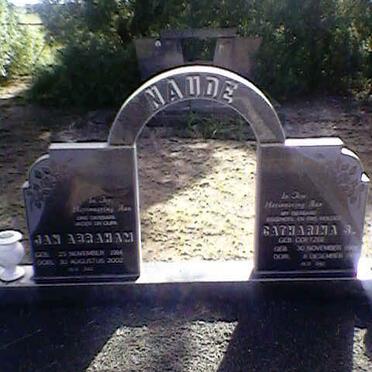 NAUDE Jan Abraham &amp; Catharina S. COETZER