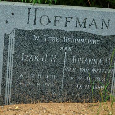HOFFMAN Izak J.R. 1911-1989 &amp; Johanna C. VAN NIEKERK 1913-1999