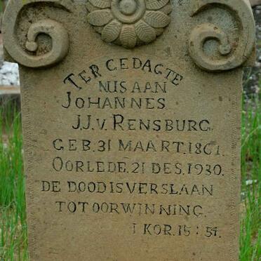 RENSBURG Johannes J.J., van 1861-1930