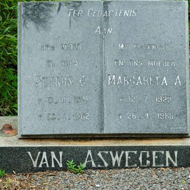 ASWEGEN Petrus C., van 1924-1962 &amp; Margareta A. 1929-1980