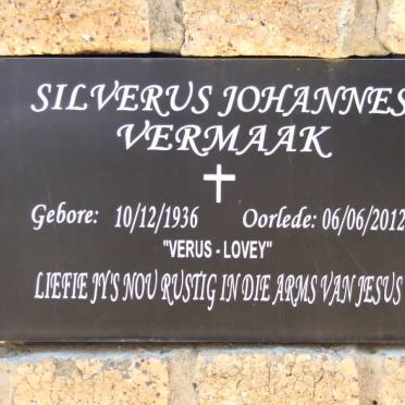 VERMAAK Silverus Johannes 1936-2012