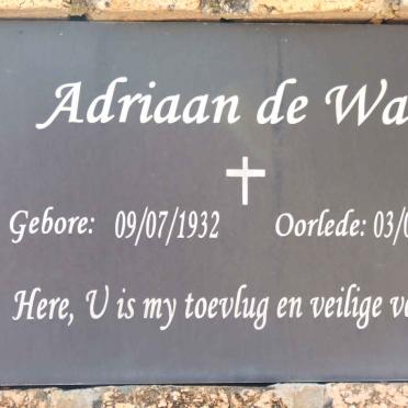 WAAL Adriaan, de 1932-2009