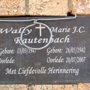 RAUTENBACH Wally 1947-       &amp; Marie J.C. 1942-2007