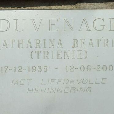 DUVENAGE Catharina Beatrix 1935-2001