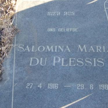 PLESSIS Salomina Maria, du nee RABIE 1916-1987