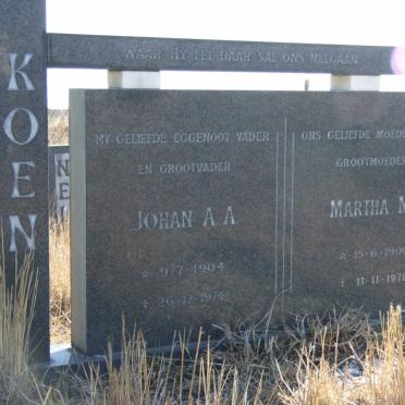 KOEN Johan A.A. 1904-1974 &amp; Martha M. 1906-1978