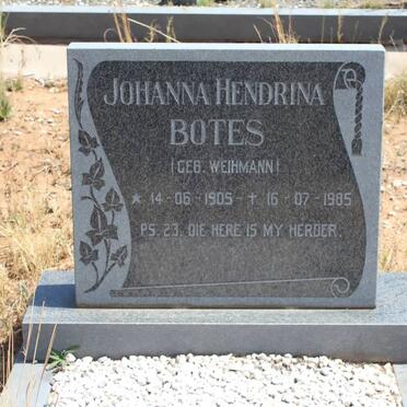BOTES Johanna Hendrina nee WEIHMANN 1905-1985